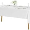 Rectangle Tablecloth 60x120 inch Washable Polyester Fabric Table Cloth for Wedding Party Dining Banquet Decoration（60x120, White）