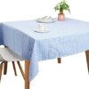 Rectangle Tablecloths, Vintage Table Covers Pure Cotton Gingham Tablecloths Oversized Christmas Holiday Home Decorative Checkered Plaid Table Cloths for Everyday Dinner (Blue, 60 X 104 inch)