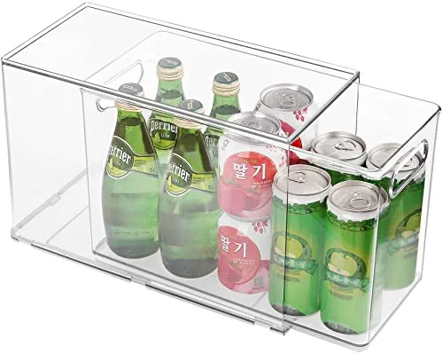 Refrigerator Organizer Bins, Refrigerator Storage Bins Drawers Stackable Clear Fridge Organizer - BPA Free Plastic Storage Drawers