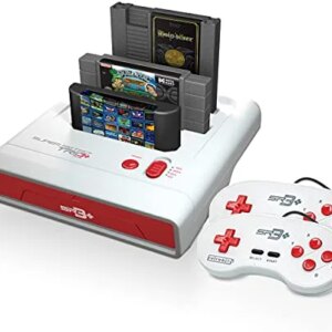 Retro-Bit Super Retro Trio HD Plus 720P 3 in 1 Console System - HDMI Port - for Original NES/SNES, Super Nintendo and Sega Genesis Games - Red/White