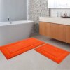 SHACOS Super Soft Bathroom Rugs Set of 2 Pieces 20x32 + 20x47 inch Bath Runner Bath Mat Non Slip Plush Bath Rug Runner Absorbent Bathroom Carpet Machine Wash Dry, Orange