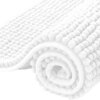 SUBRTEX Bathroom Rugs Chenille Bath Rug Soft Short Plush Bath Mat Soft Shower Mat Water Absorbent Shower Mat Quick Dry Machine Washable(White,20" x 32")