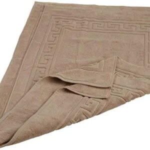 SUPERIOR Hotel & Spa Quality Bath Mats - Set of 2 Bath Rugs, 100% Cotton Bathroom Rug Set, Taupe, 22" x 35"