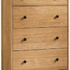 Sauder Beginnings 4-Drawer Chest, Highland Oak finish