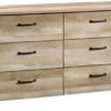 Sauder Cannery Bridge 6-Drawer Dresser, Lintel Oak finish