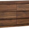 Sauder Harvey Park Dresser, L: 60.71" x W: 17.48" x H: 31.06", Grand Walnut Finish