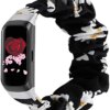 Scrunchie Band Compatible with Samsung Galaxy Fit SM-R370 Bands for Women Girl, Soft Elastic Watch Replacement Strap, Breathable Stretchy Bracelet Wristband