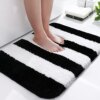 Smiry Microfiber Bathroom Rugs, Shaggy Soft and Absorbent Bath Rug, Non-Slip, Thick Plush Bathroom Mat, Machine Washable Dry Bath Mats for Bathroom, 16" x 24", Black