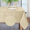 Softalker Jacquard Rectangle Tablecloth, Swirl Design Waterproof Stain Resistant Table Cover Wrinkle Free Heavy Weight Table Cloths for Dinner/Parties/Holiday - 52 x 70 Inch, Beige