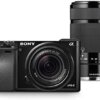 Sony Alpha a6000 Digital Camera Wi-Fi w/ 18-55mm 55-210mm Zoom Lens Bundle (Renewed)