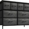 Sorbus Dresser with 8 Faux Wood Drawers - Storage Unit Organizer Chest for Clothes - Bedroom, Hallway, Living Room, Closet, & Dorm Furniture - Steel Frame, Wood Top, & Easy Pull Fabric Bins