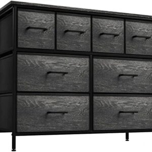 Sorbus Dresser with 8 Faux Wood Drawers - Storage Unit Organizer Chest for Clothes - Bedroom, Hallway, Living Room, Closet, & Dorm Furniture - Steel Frame, Wood Top, & Easy Pull Fabric Bins