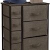 Sorbus Dresser with Drawers - Furniture Storage Tower Unit for Bedroom, Hallway, Closet, Office Organization - Steel Frame, Wood Top, Easy Pull Fabric Bins (Brown)