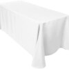 Sparkles Make It Special Leading Linens 5-pcs 90" x 132" Inch Rectangular Polyester Cloth Fabric Linen Tablecloth - Wedding Reception Restaurant Banquet Party - Machine Washable - White