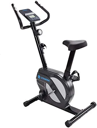 Stamina Upright Exercise Bike 1308 - Smart Workout App, No Subscription Required - Compact Stationary Indoor Cycle w/ Magnetic Resistance