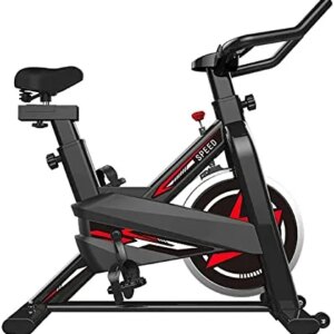 Stationary Bikes Home Exercise Bike, Indoor Cycling Bike with Flywheel, Exercise Equipment for Home Workouts Cardio Training with Comfortable Seat, Silent Belt Drive Gym Fitness Bike