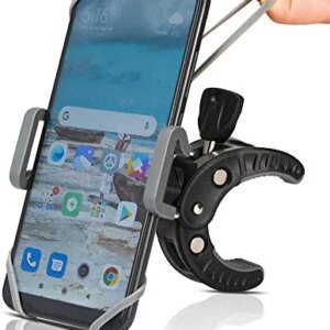 Stroller Phone Holder, Shopping Cart Phone Holder, Golf Cart Phone Holder, Bike Phone Mount, for Motorcycle, Scooter, ATV, Boat, Spin Bike, Bicycle Handlebar- Universal- iPhone, Cell Phone Clamp