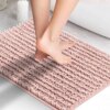 Suchtale Luxury Chenille Bathroom Rug, Non Slip Bath Mat (17x24 Inch Dusty Pink) Water Absorbent Soft Plush Shaggy Microfiber Rugs, Machine Washable Dry Extra Thick Small Carpet for Shower Floor