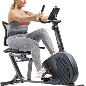 Sunny Health & Fitness Recumbent Exercise Bike w/Optional Exclusive SunnyFit™ App and Enhanced Bluetooth Connectivity