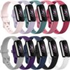 Sunnyson 10 Pack Bands Compatible with Fitbit Luxe,Adjustable Silicone Sport Replacement Wristbands Straps Compatible with Fitbit Luxe Smart Watch for Men Women（Small）