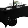 Supero Waterproof Spandex Table Cover for 6FT Table Universal Fitted Stretch Tablecloth for Party, Banquet, Wedding and Events-Black