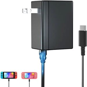 Switch Charger for Nintendo Switch Power Charger Cable Adapter, Fast Charger Compatible Nintendo Switch/Switch Lite/Switch OLED and Android Phone Charger, 15V 2.6A Output Support TV Mode