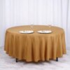 TABLECLOTHSFACTORY 108 Inch Gold Round Tablecloth - Linens Polyester Table Cloth, Stain and Wrinkle Resistant Washable Table Cover for Wedding, Party, Banquet, and Restaurant