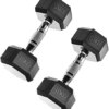 THCSY Hex Dumbbell 10-50 Kg Rubber Solid Cast-Iron Dumbbells with Metal Non-Slip Grip, Does Not Rust, Silent Movement for Home Gym Strength Training and Fitness (Size : 10 kg Pair)