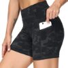 THE GYM PEOPLE High Waist Yoga Shorts for Women's Tummy Control Fitness Athletic Workout Running Shorts with Deep Pockets