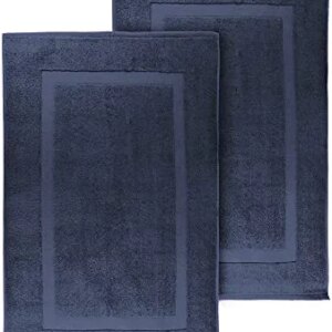 TRIDENT Bath Mat, 800 GSM, Soft and Extra Absorbent, Machine Washable, 20" x 31", 100% Cotton, Perfect Plush Carpet Mats for Tub, Shower, Door and Bath Room, Soft and Plush (Navy)