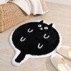 TRUEDAYS Cute Black Cat Bathroom Mat Non Slip Microfiber Small Rug Extra Soft and Strong Absorbent Bath Rug for Bathroom,Perfect Plush Bath Mat for Tub,Shower and Bathroom