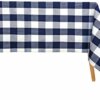 Table Cloth Rectangle Tablecloth Linen - Tablecloth for Dining, Kitchen, Wedding and Parties - Buffalo Plaid Tablecloth, Farmhouse Tablecloth - Cotton Tablecloth | 63x126 - Navy & Cream