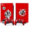 Toxxos PS5 Skin Disc Edition Anime Console and Controller Vinyl Cover Skins Wraps for Playstation 5 Disc Version CD-ROM version red