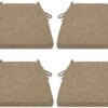 Tromlycs Chair Cushions with Ties for Dining Room Chairs Set of 4 Non Slip Farmhouse Kitchen Chair Seat Pads Cushions 16x16.5 inch Nature Linen