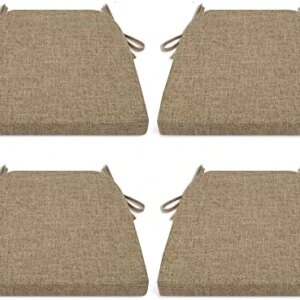 Tromlycs Chair Cushions with Ties for Dining Room Chairs Set of 4 Non Slip Farmhouse Kitchen Chair Seat Pads Cushions 16x16.5 inch Nature Linen