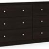 Tvilum 6 Drawer Double Dresser, 1, Coffee