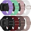 UHKZ 8 Pack Bands Compatible with Fitbit Versa 3/Fitbit Sense Bands for Women Men,Adjustable Elastic Breathable Stretchy Nylon Replacement Wristbands