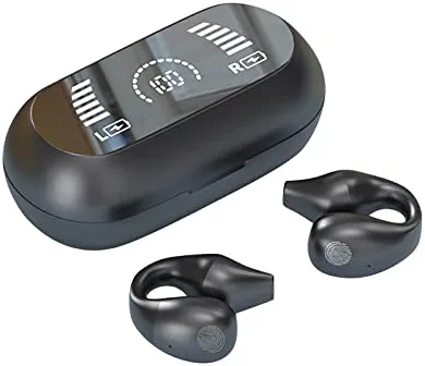 ULemeili Wireless Earbuds Bluetooth Headphones,Sport Earphones with LED Display Over-Ear Buds with Earhooks Built-in Mic Headset for Sport Workout Cycling Driving (Black, One Size)