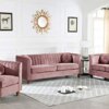 US Pride Furniture Classic Chesterfield 3pcs Living Room Set, Rose