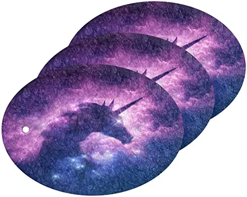 Unicorn Galaxy Nebula Cloud Kitchen Sponges Cleaning Dish Sponges Non-Scratch Natural Scrubber Sponge for Kitchen Bathroom Cars,pack of 3