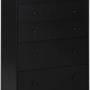 VEIKOUS 5 Drawer Dresser, Oversized Dresser for Bedroom, Chest of 5 Drawers Closet Organizer Dresser, Black Dresser with Drawers for Closet, Living Room, Kids Room, 31.5'' W x 15.7''D x 47.6''H.