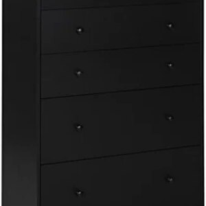 VEIKOUS 5 Drawer Dresser, Oversized Dresser for Bedroom, Chest of 5 Drawers Closet Organizer Dresser, Black Dresser with Drawers for Closet, Living Room, Kids Room, 31.5'' W x 15.7''D x 47.6''H.