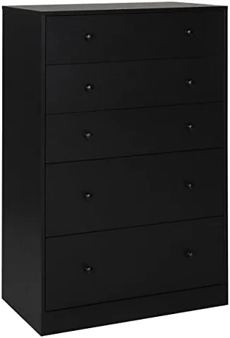 VEIKOUS 5 Drawer Dresser, Oversized Dresser for Bedroom, Chest of 5 Drawers Closet Organizer Dresser, Black Dresser with Drawers for Closet, Living Room, Kids Room, 31.5'' W x 15.7''D x 47.6''H.