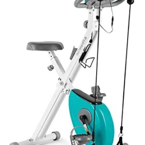 VOYADE Exercise Bike 250 Lb Capacity, Indoor Cycling Bike with a Tension Rope, Used to Train Your Arm Muscles and Upper Body， 8 Level Resistance and LCD Display,Perfect for Home Cardio Workout