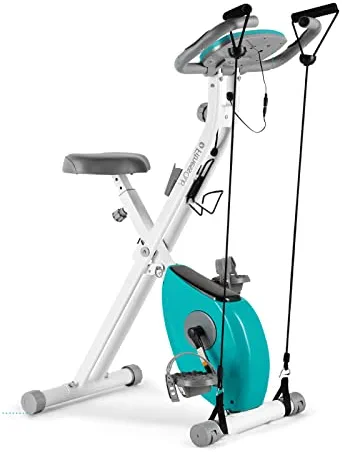 VOYADE Exercise Bike 250 Lb Capacity, Indoor Cycling Bike with a Tension Rope, Used to Train Your Arm Muscles and Upper Body， 8 Level Resistance and LCD Display,Perfect for Home Cardio Workout