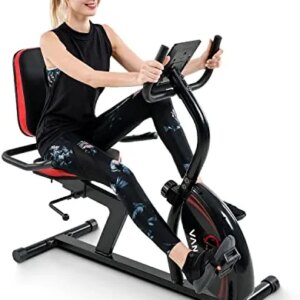 Vanswe Recumbent Exercise Bike for Adults Seniors - Cardio Workout at Home with Magnetic Resistance, 380 lbs Weight Capacity, LED Monitor, Bluetooth Connectivity and Pulse Rate Monitoring