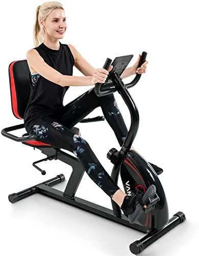 Vanswe Recumbent Exercise Bike for Adults Seniors - Cardio Workout at Home with Magnetic Resistance, 380 lbs Weight Capacity, LED Monitor, Bluetooth Connectivity and Pulse Rate Monitoring