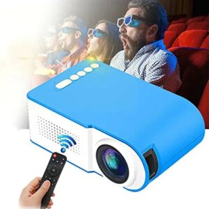 Viinice Mini Projector Portable 1080P Full HD Video Projector 7000 Lumens And 80'' Display Supported, Compatible with TV Stick PS4 HDMI VGA TF AV USB, Home Theater Projector,Blue 4K laser projector wi