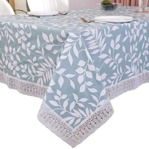 Vinyl Flannel Backing Tablecloth Waterproof Oil-Proof PVC Table Cloth Stain-Resistant Wipeable Table Cover (60X84 Inch, GD1675)