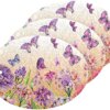 Vivid Iberis Flowers Butterflies Kitchen Sponges Spring Summer Floral Cleaning Dish Sponges Non-Scratch Natural Scrubber Sponge for Kitchen Bathroom Cars,pack of 3